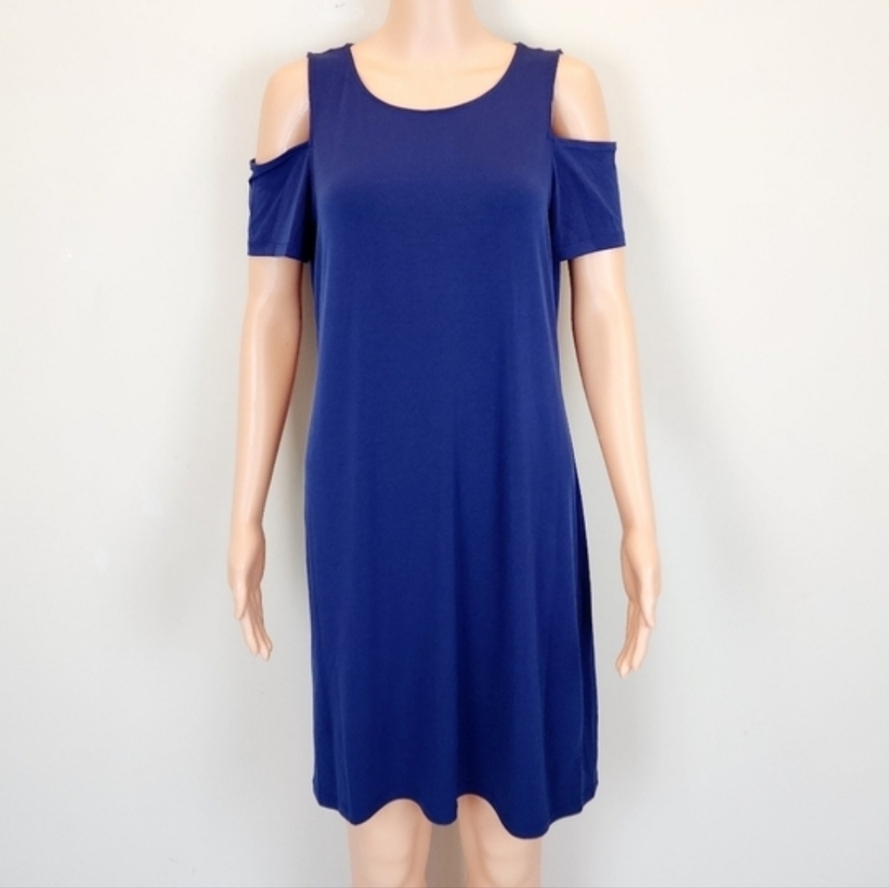 Michael Kors Blue Cold Shoulder Mini Dress